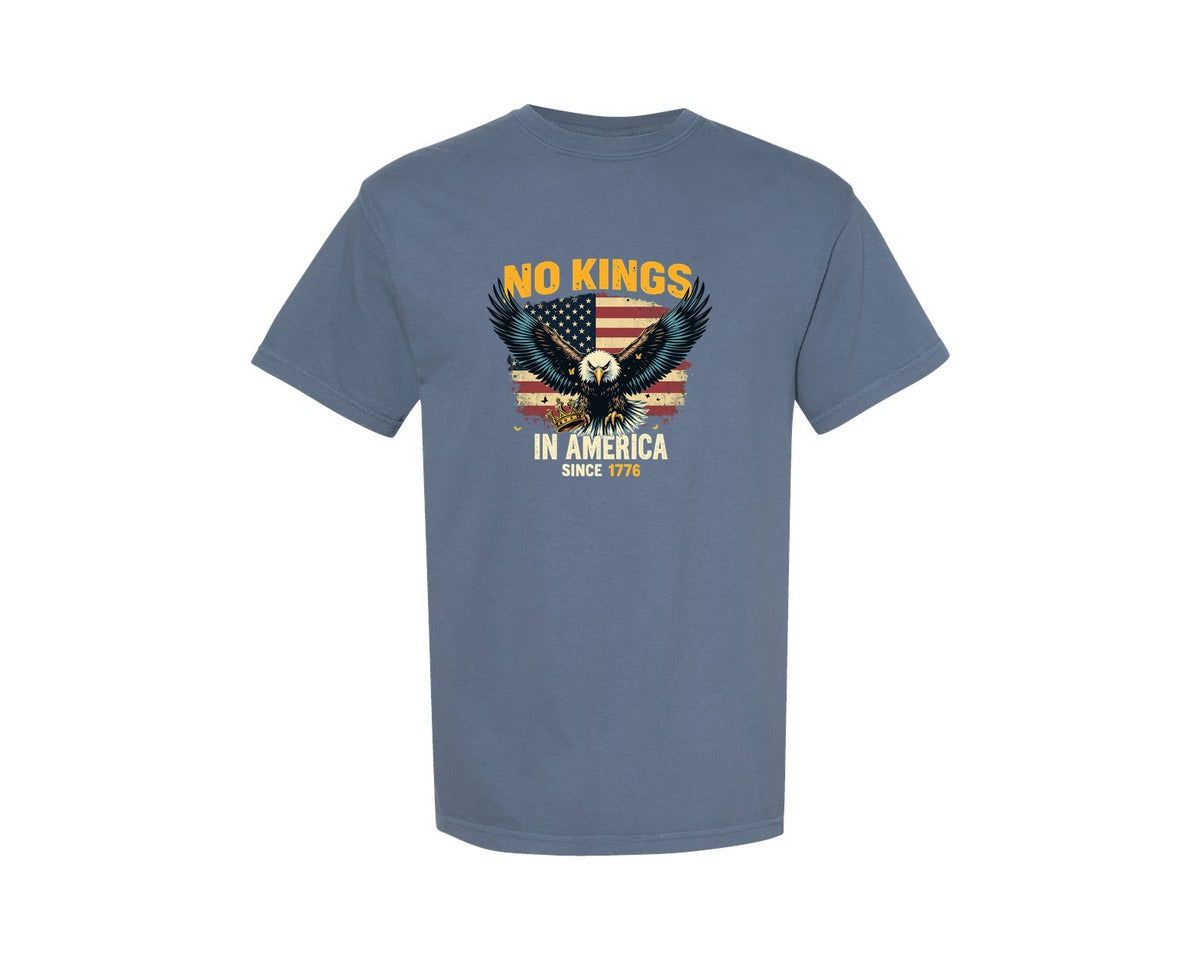 brand:Comfort Colors|color:Blue Jean|No Kings In America Since 1776 4Th July Graphic T-Shirt
