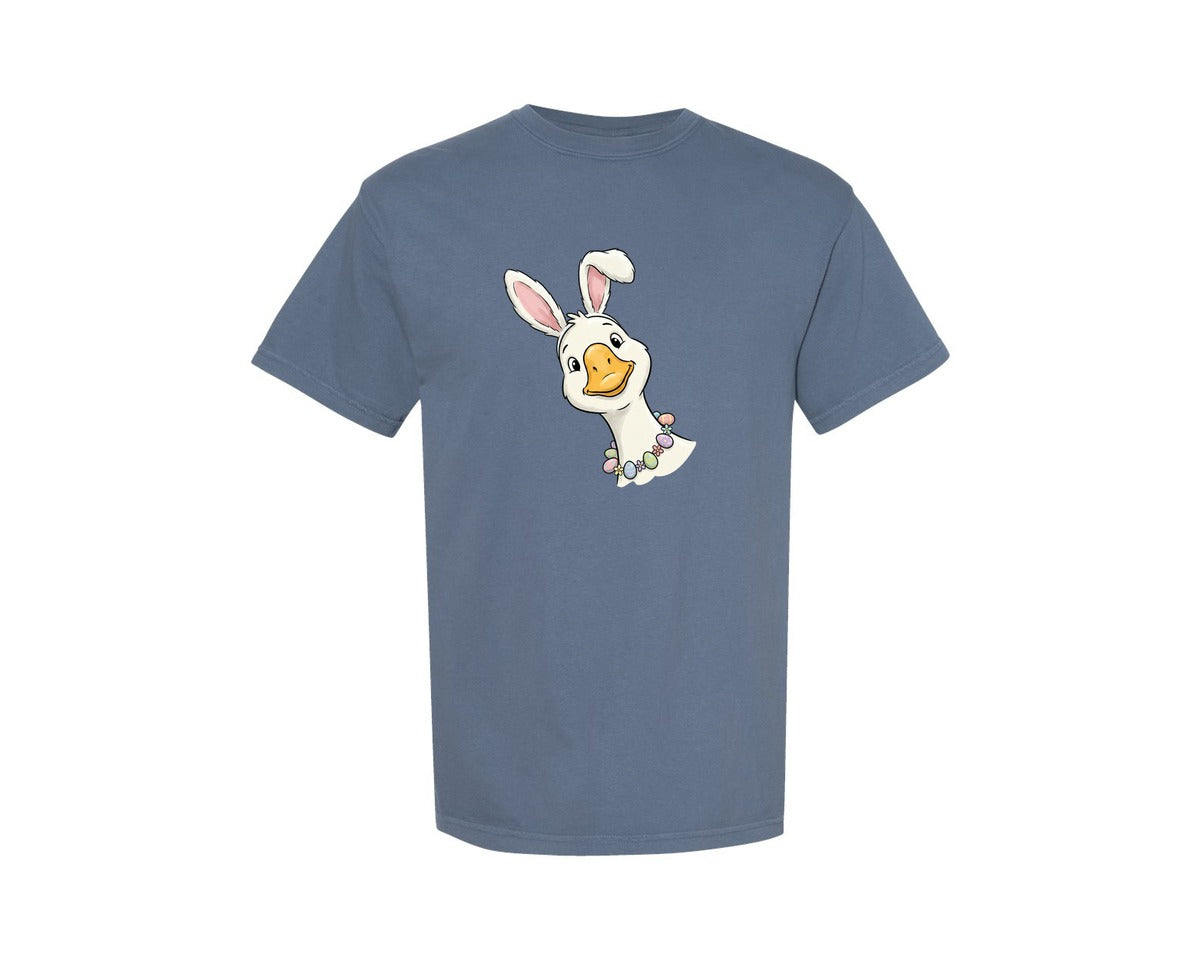 brand:Comfort Colors|color:Blue Jean|Cute Easter Bunny Goose Graphic T-Shirt