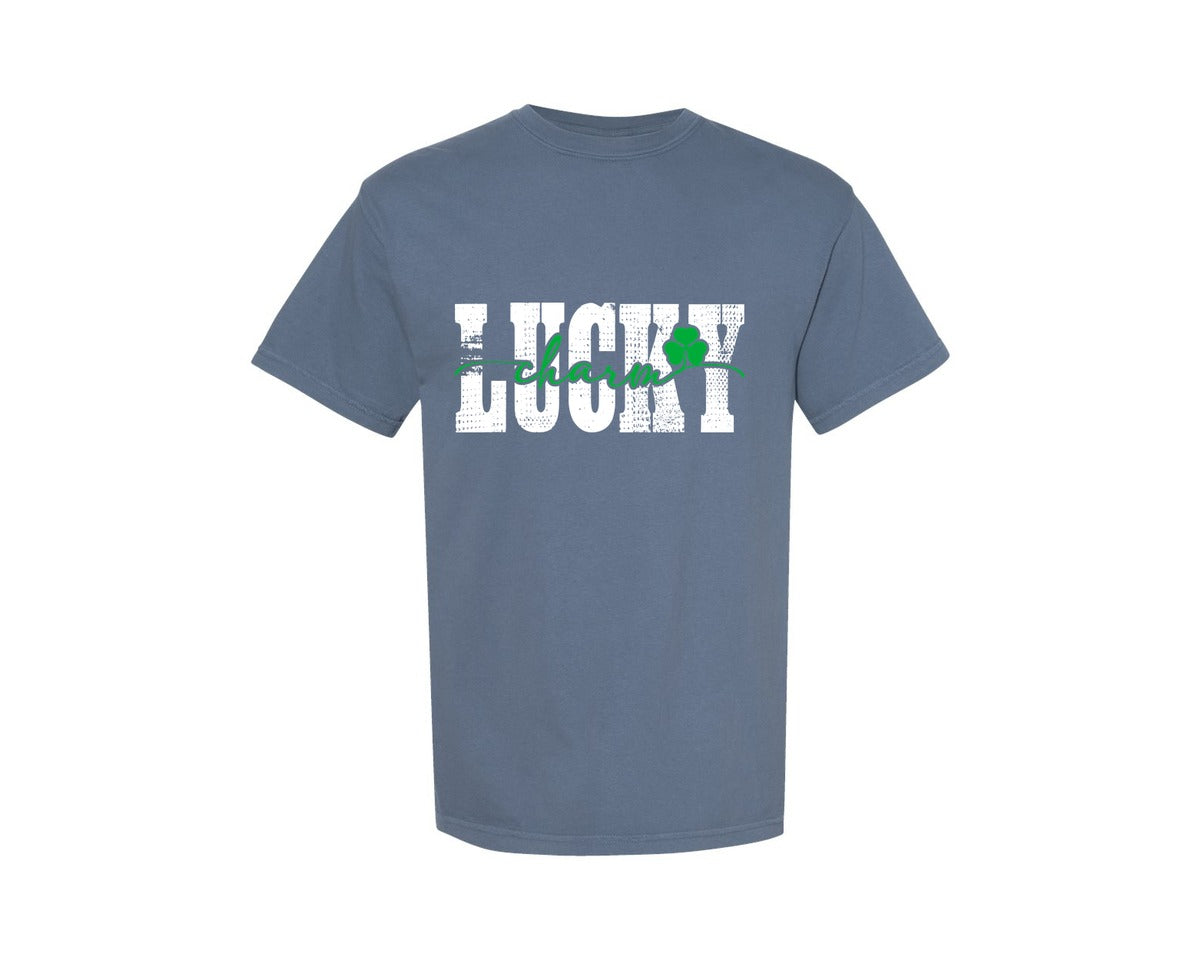 brand:Comfort Colors|color:Blue Jean|Lucky Charm Lucky St Patricks 3 Graphic T-Shirt