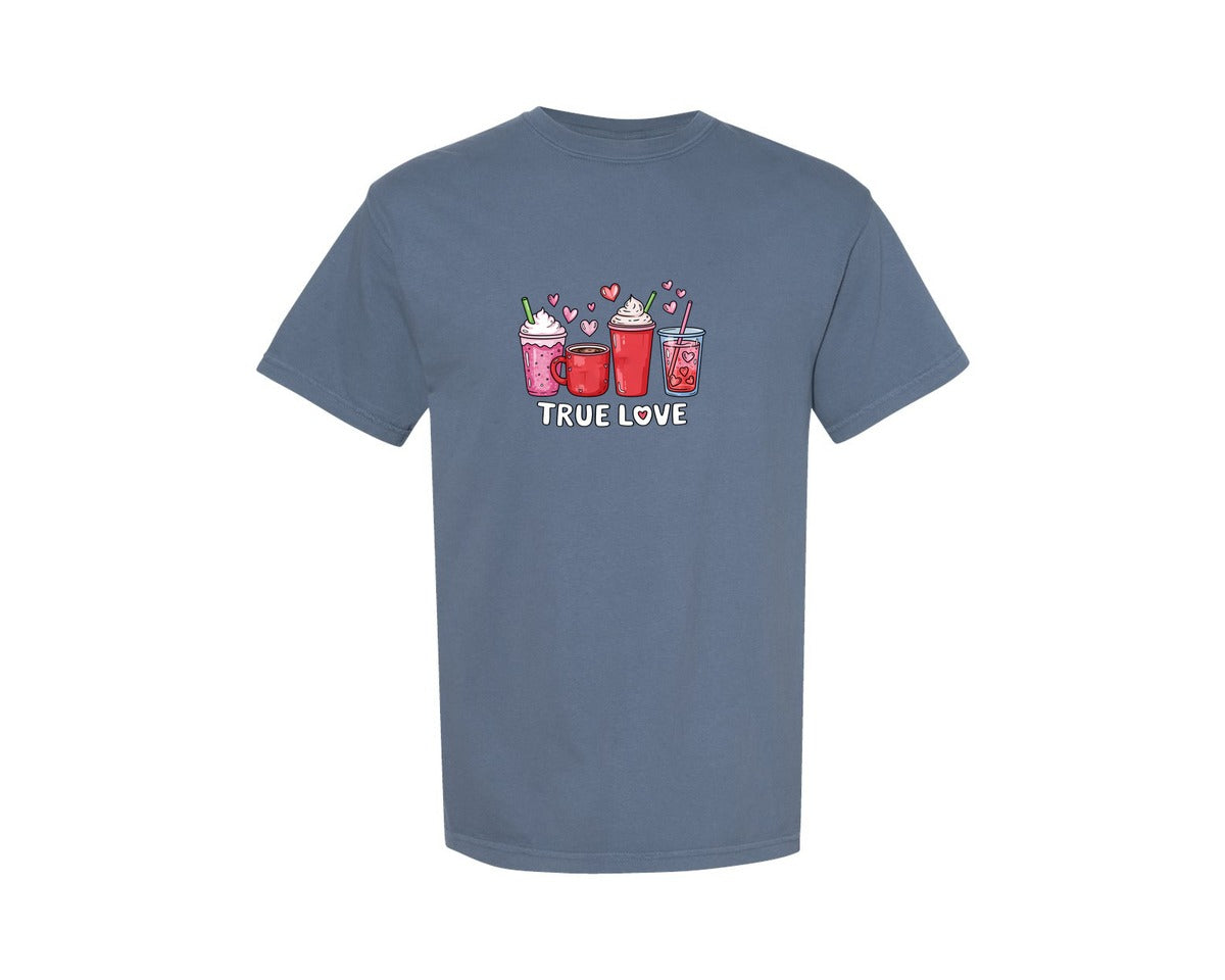 brand:Comfort Colors|color:Blue Jean|Valentines Day Coffee T Shirt Design Graphic T-Shirt
