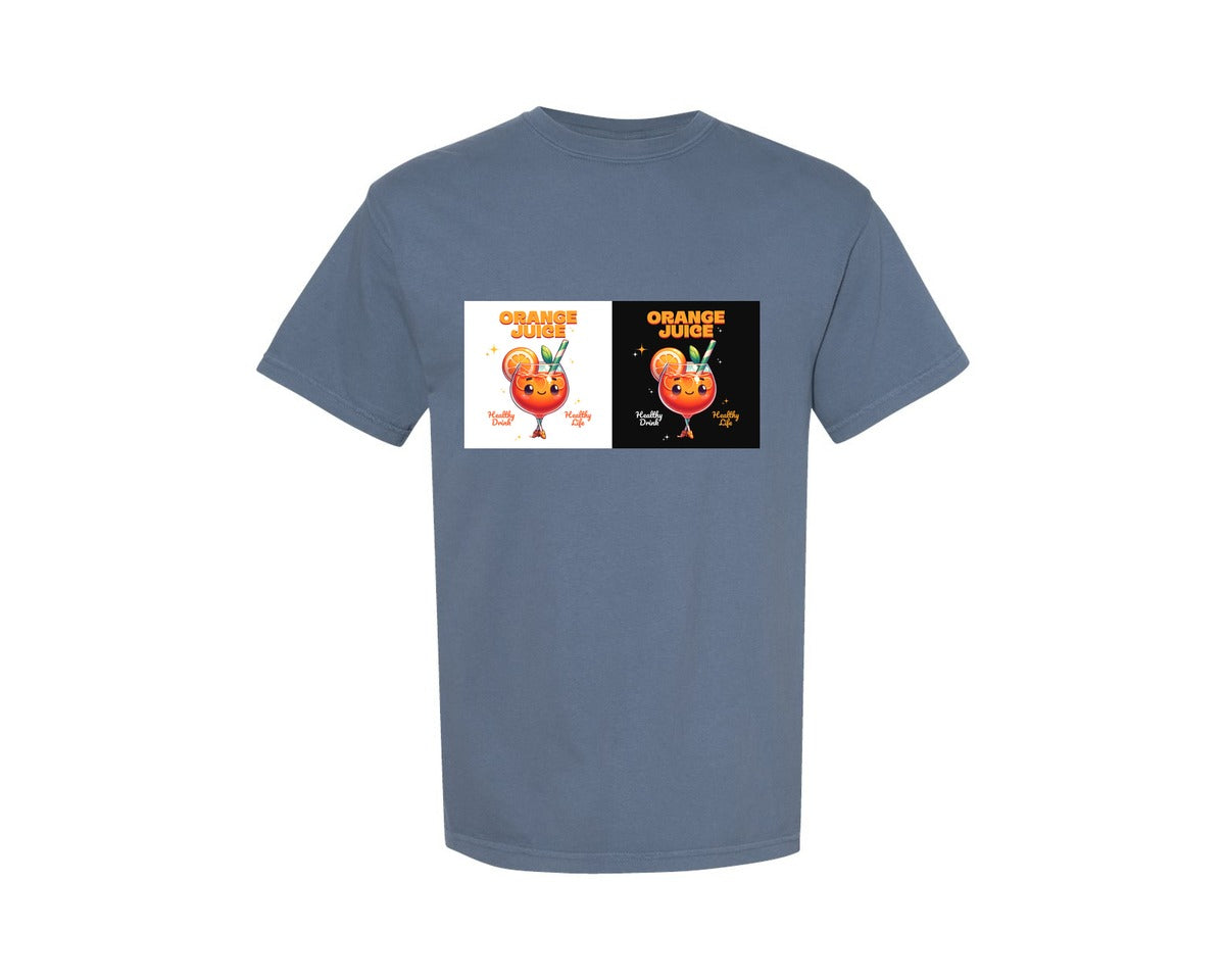 brand:Comfort Colors|color:Blue Jean|Orange Juice Cute Healthy Drink Graphic T-Shirt