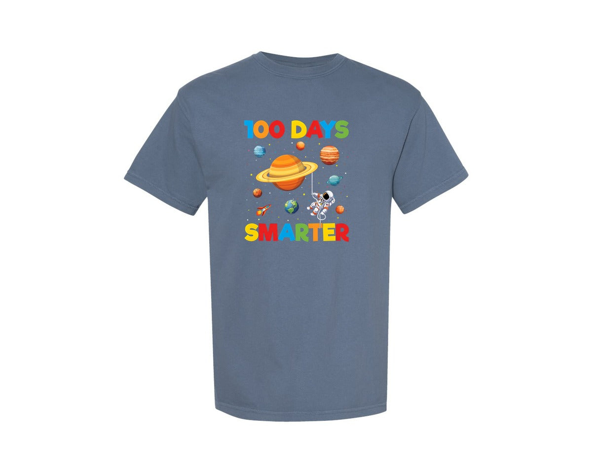 brand:Comfort Colors|color:Blue Jean|100 Days Smarter Space Theme Graphic T-Shirt