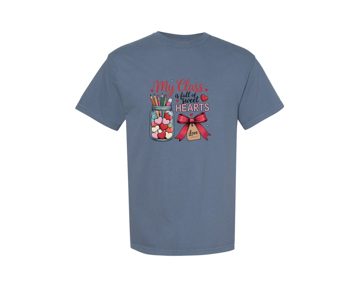 brand:Comfort Colors|color:Blue Jean|My Class Is Full Sweethearts 5 Graphic T-Shirt