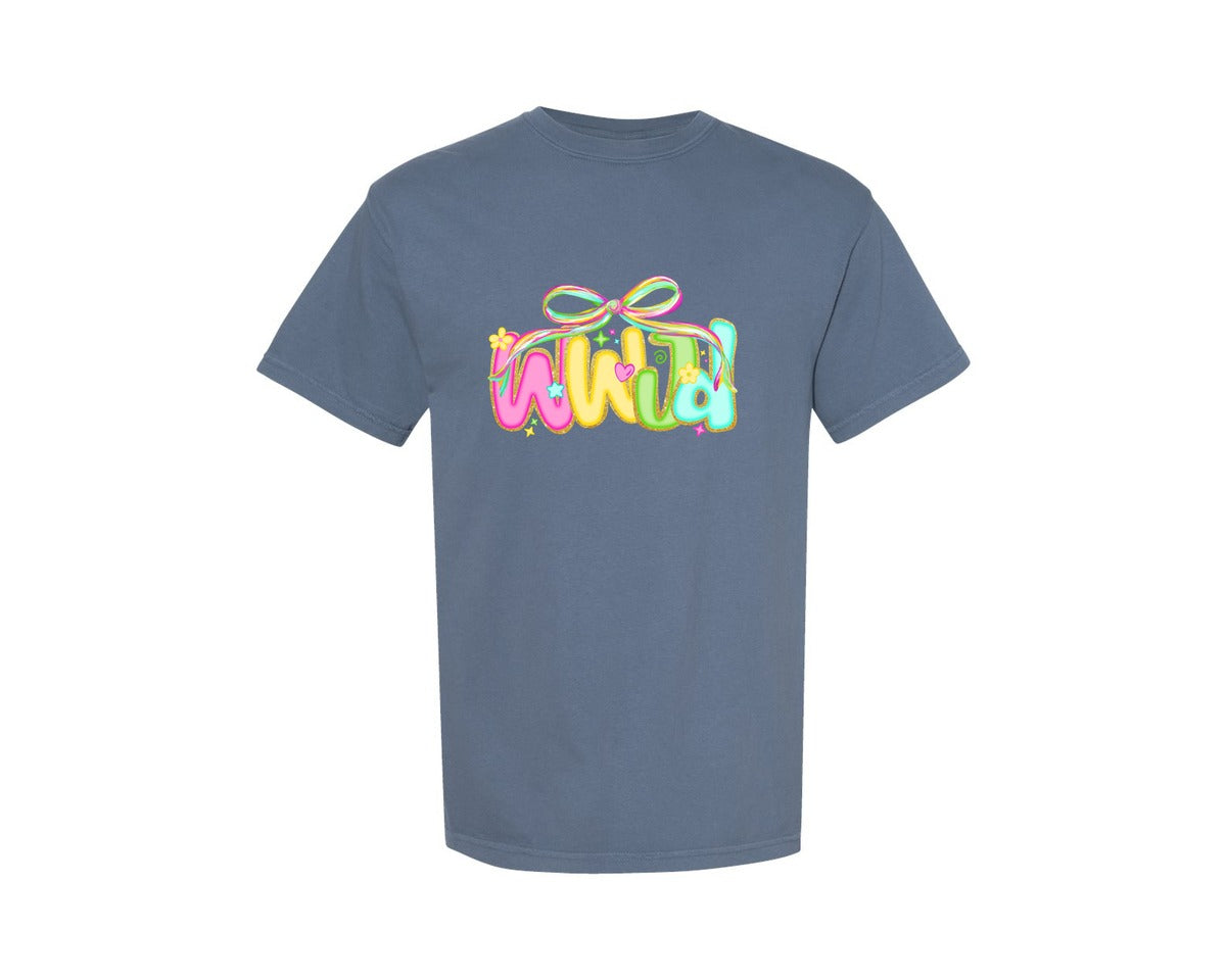 brand:Comfort Colors|color:Blue Jean|Wwjd Neon Christian Design Graphic T-Shirt