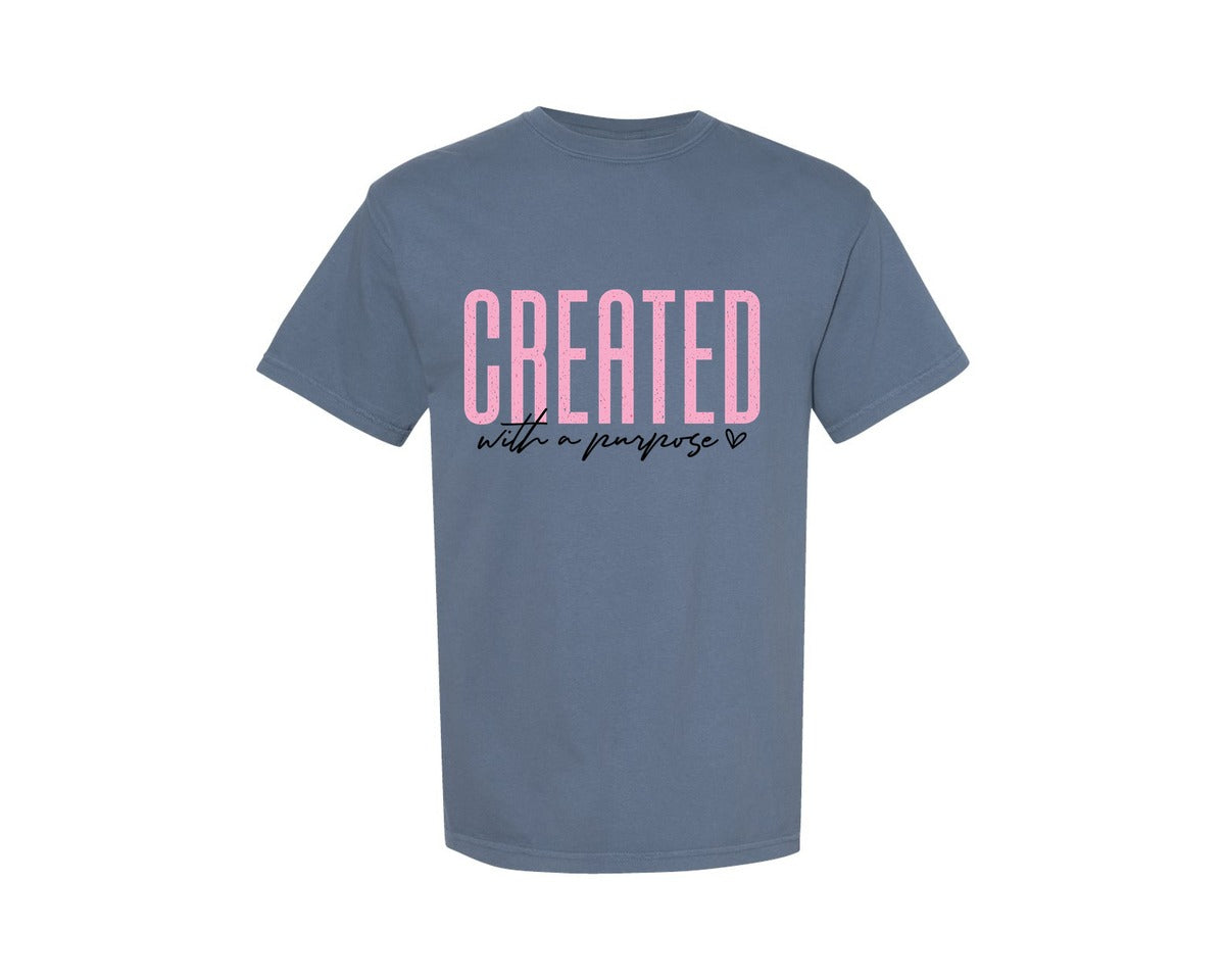 brand:Comfort Colors|color:Blue Jean|Christian Valentine Sleeve 2 Graphic T-Shirt