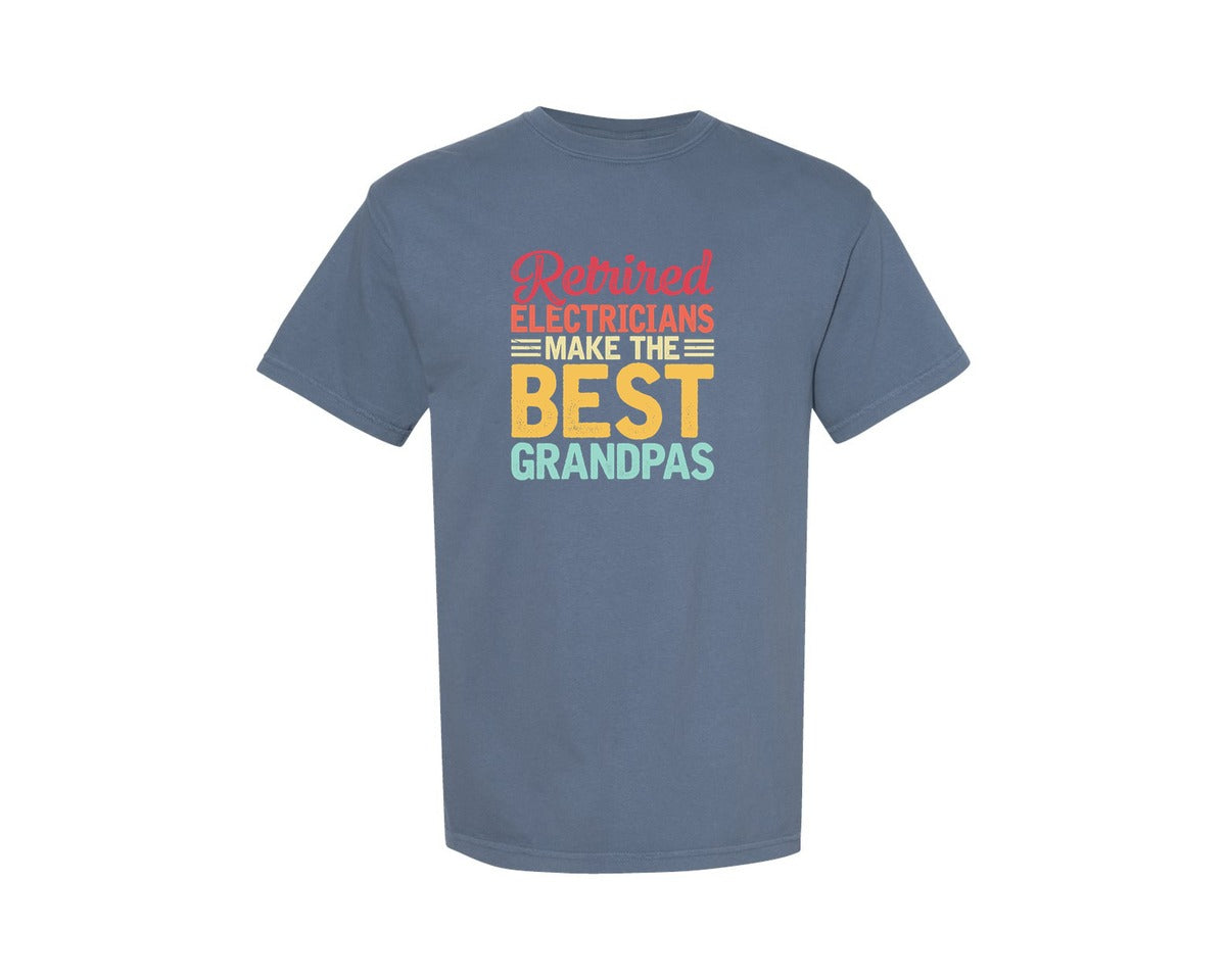 brand:Comfort Colors|color:Blue Jean|Retired Electricians Make Best Grandpas Graphic T-Shirt