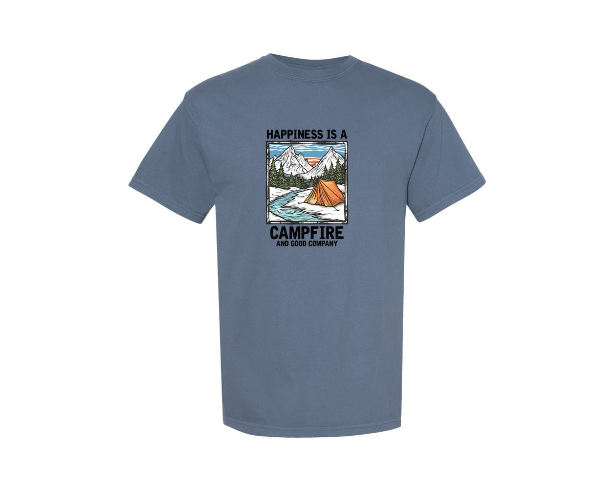 brand:Comfort Colors|color:Blue Jean|Camping Vibes Only Outdoor Adventure Tee 9 Graphic T-Shirt