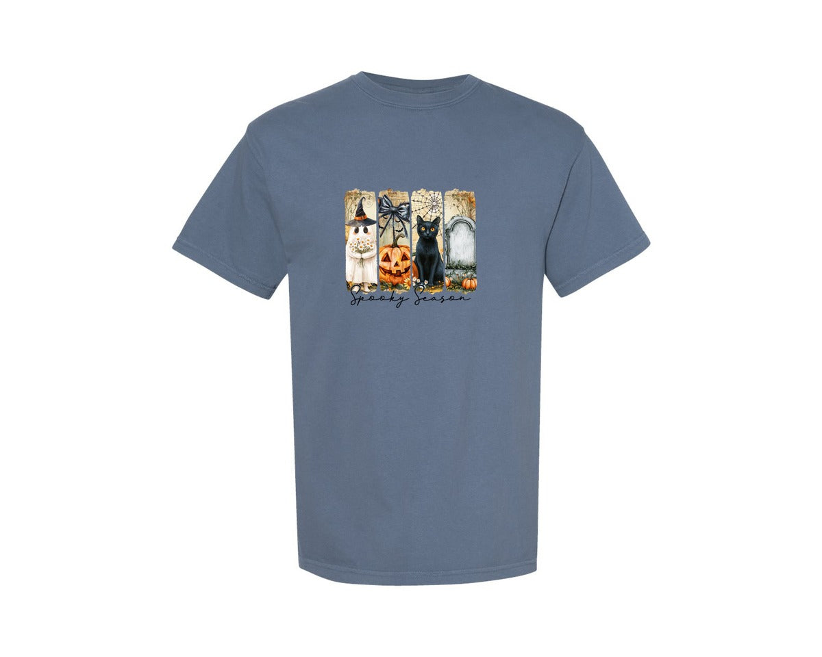 brand:Comfort Colors|color:Blue Jean|Spooky Season Vintage Halloween 13 Graphic T-Shirt