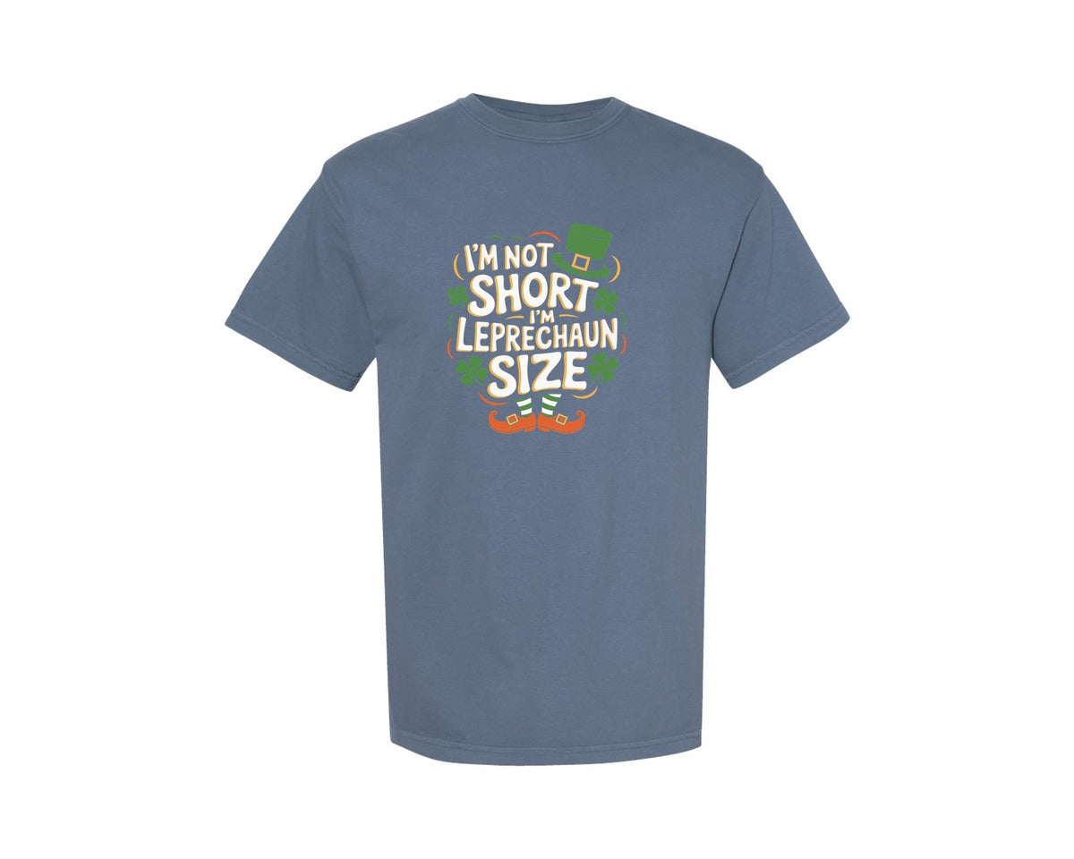 brand:Comfort Colors|color:Blue Jean|Im Not Short Im Leprechaun Size 12 Graphic T-Shirt