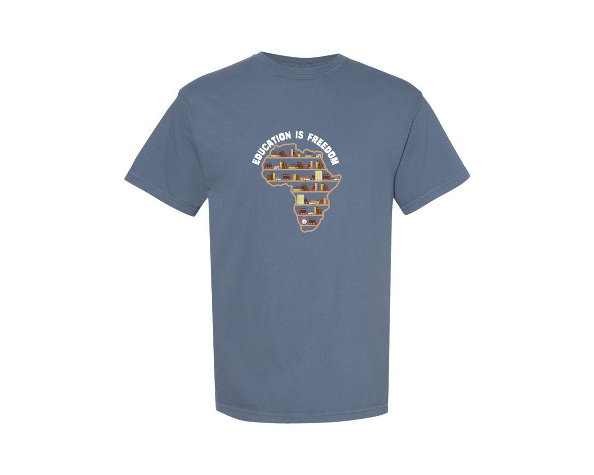 brand:Comfort Colors|color:Blue Jean|Education Is Freedom Black History Month 2 Graphic T-Shirt