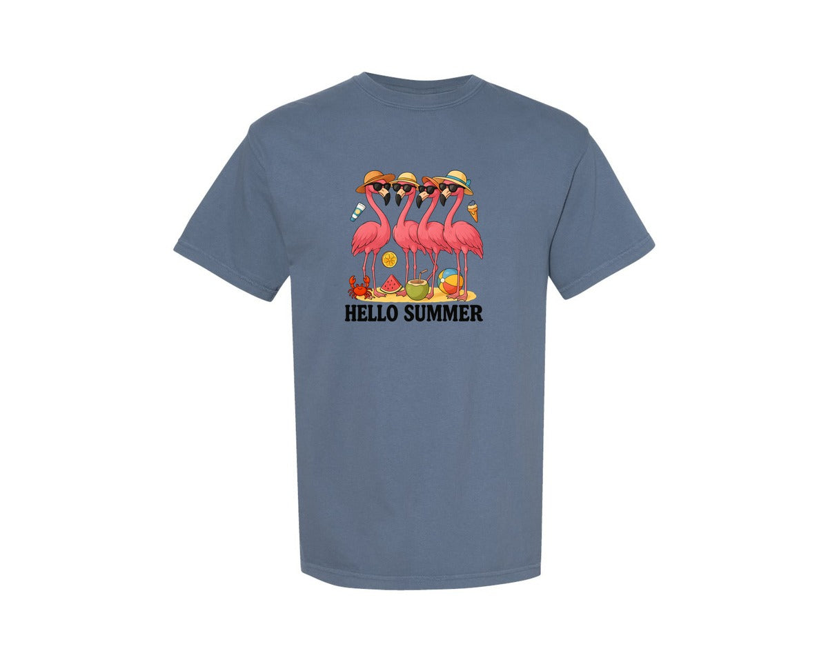 brand:Comfort Colors|color:Blue Jean|Hello Summer T Shirt Design 126 Graphic T-Shirt