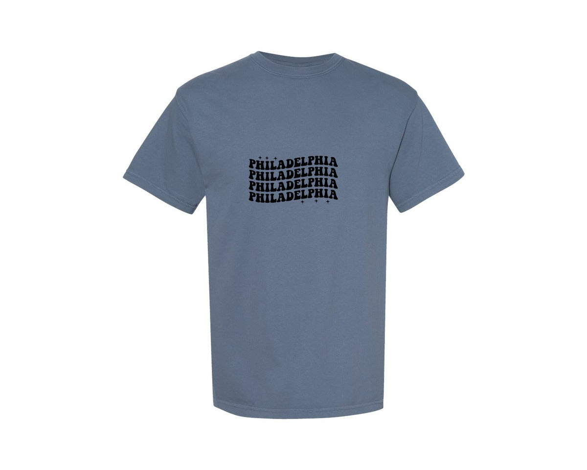 brand:Comfort Colors|color:Blue Jean|Philadelphia Design Graphic T-Shirt
