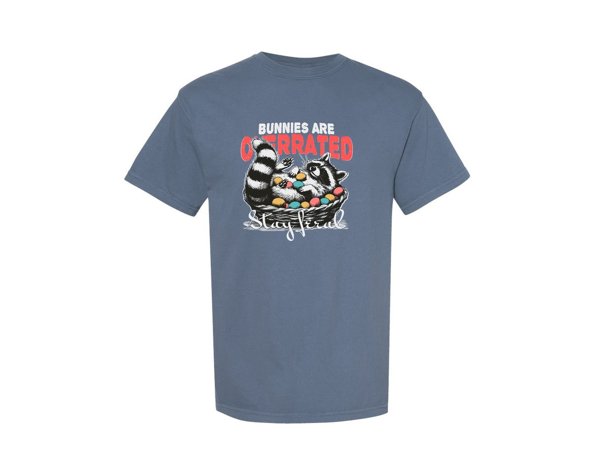 brand:Comfort Colors|color:Blue Jean|Raccoon In Easter Eggs Basket Shirt Graphic T-Shirt