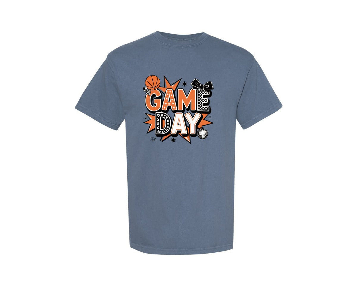 brand:Comfort Colors|color:Blue Jean|Basketball Basketball Game Day 11 Graphic T-Shirt