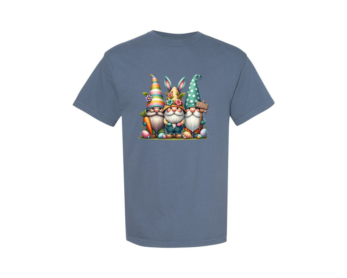 brand:Comfort Colors|color:Blue Jean|Easter Bunny Spring Gnome Easter Graphic T-Shirt