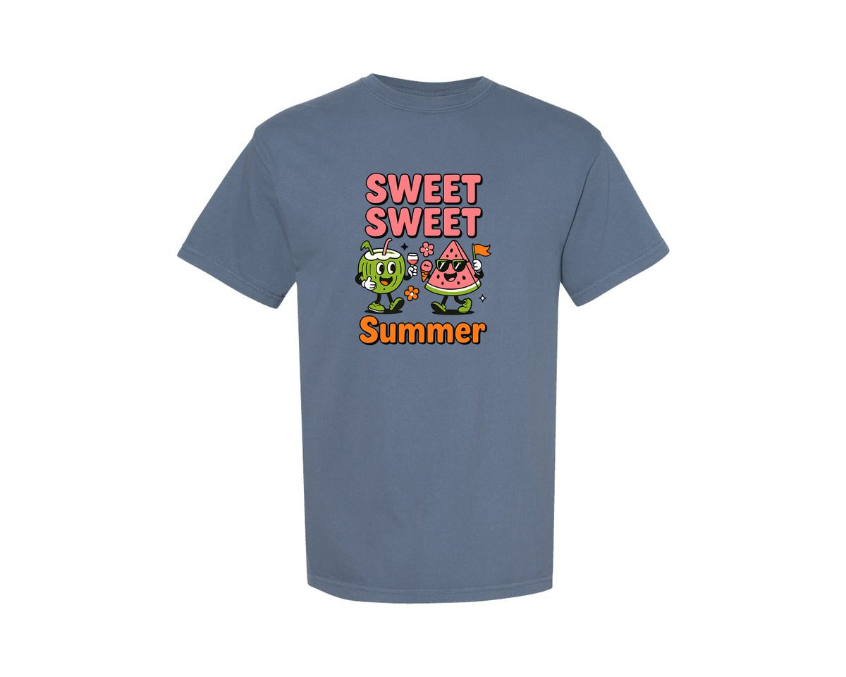 brand:Comfort Colors|color:Blue Jean|Sweet Fruit Cartoon Print Summer T Shirt Graphic T-Shirt