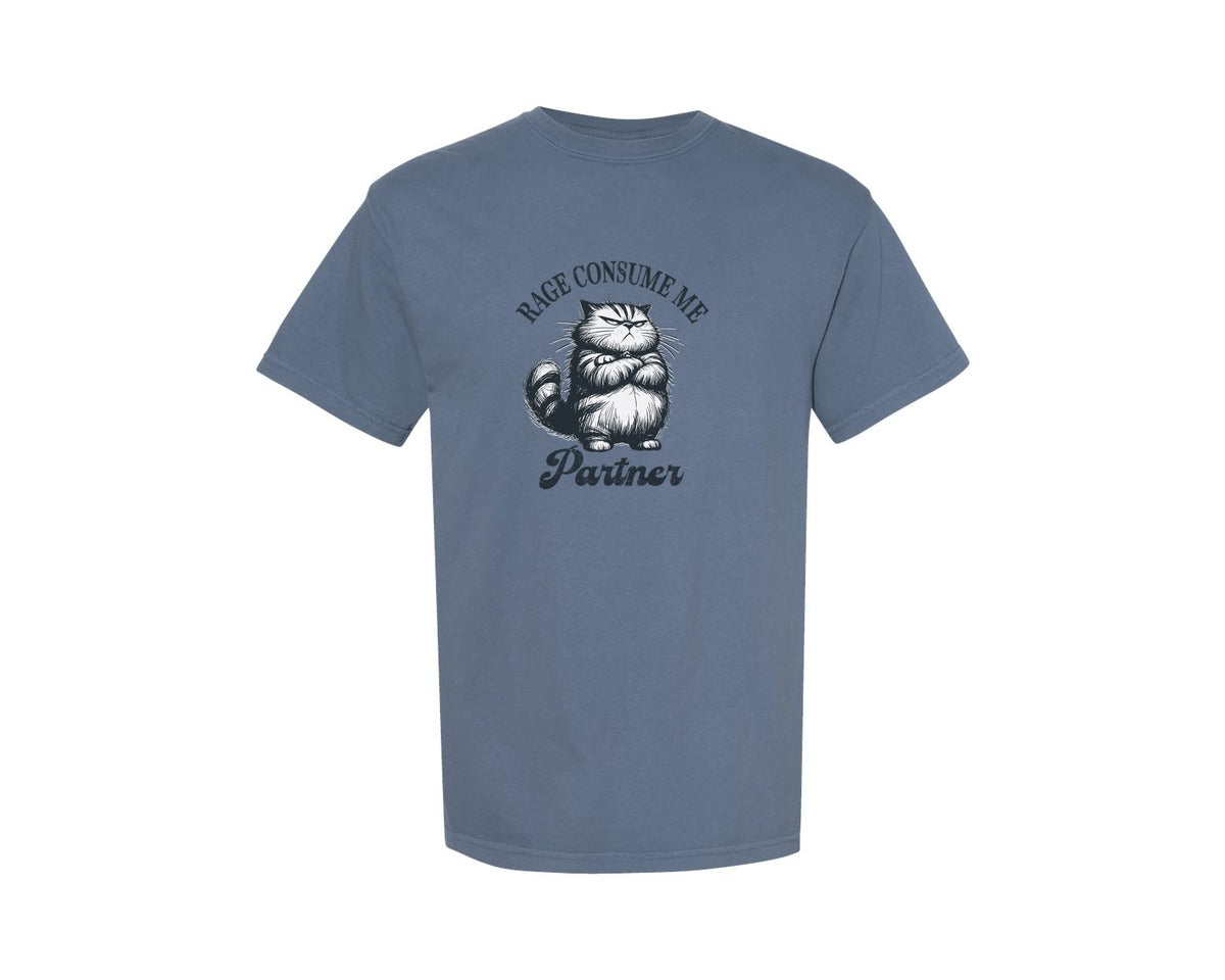 brand:Comfort Colors|color:Blue Jean|Cat Rage Consume Me Partner Shirt Graphic T-Shirt