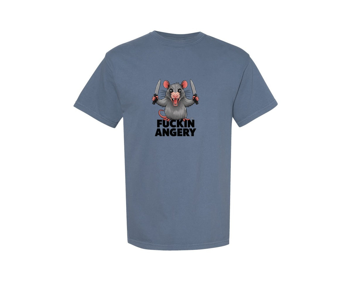 brand:Comfort Colors|color:Blue Jean|Angry Opossum Funny Opossum Graphic T-Shirt