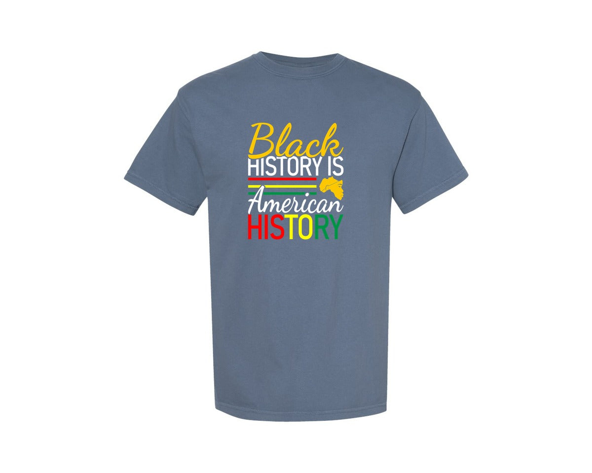 brand:Comfort Colors|color:Blue Jean|Black History Is American History Tshirt 2 Graphic T-Shirt