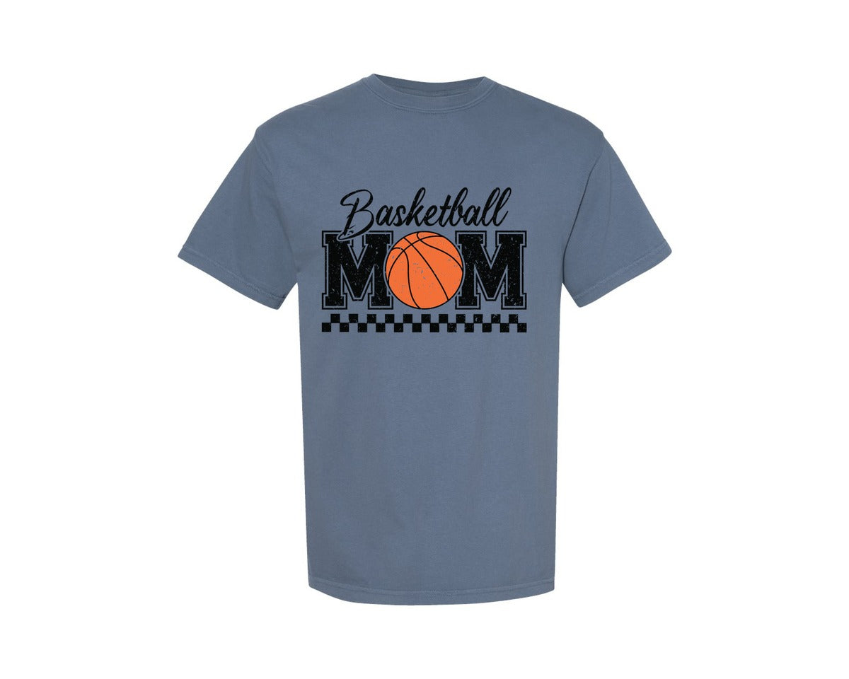 brand:Comfort Colors|color:Blue Jean|Basketball Mom Sport Mama Distressed Graphic T-Shirt