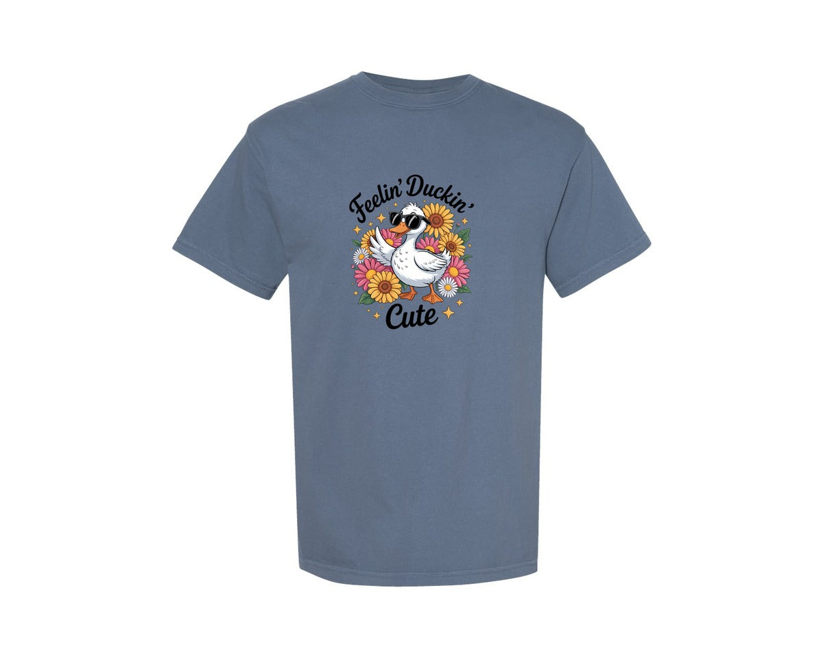 brand:Comfort Colors|color:Blue Jean|Funny Duck Sarcastic Sarcasm Shirt Graphic T-Shirt