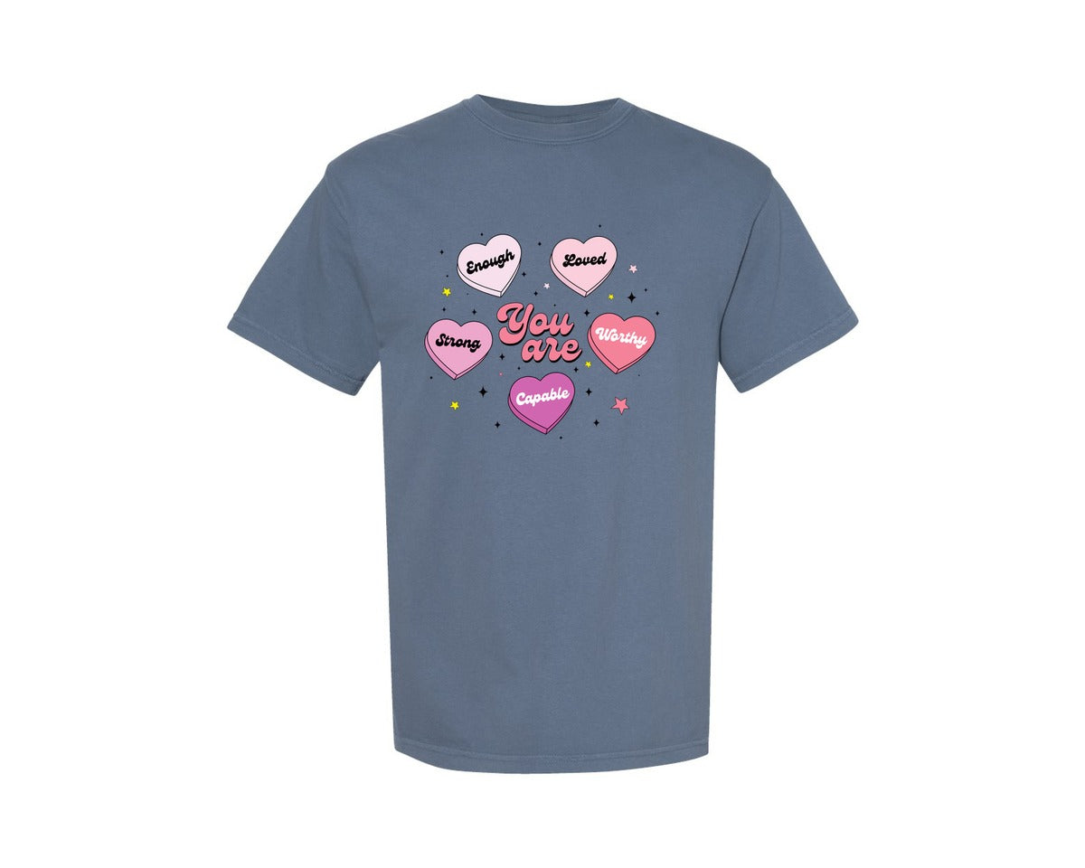 brand:Comfort Colors|color:Blue Jean|Self Love Valentine Valentine Heart Graphic T-Shirt