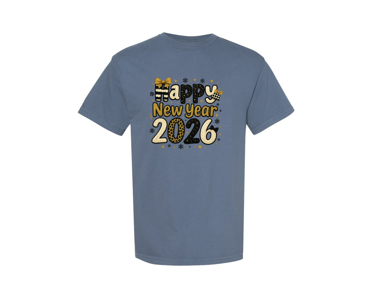brand:Comfort Colors|color:Blue Jean|Crochet Yarn Happy New Year 2026 13 Graphic T-Shirt
