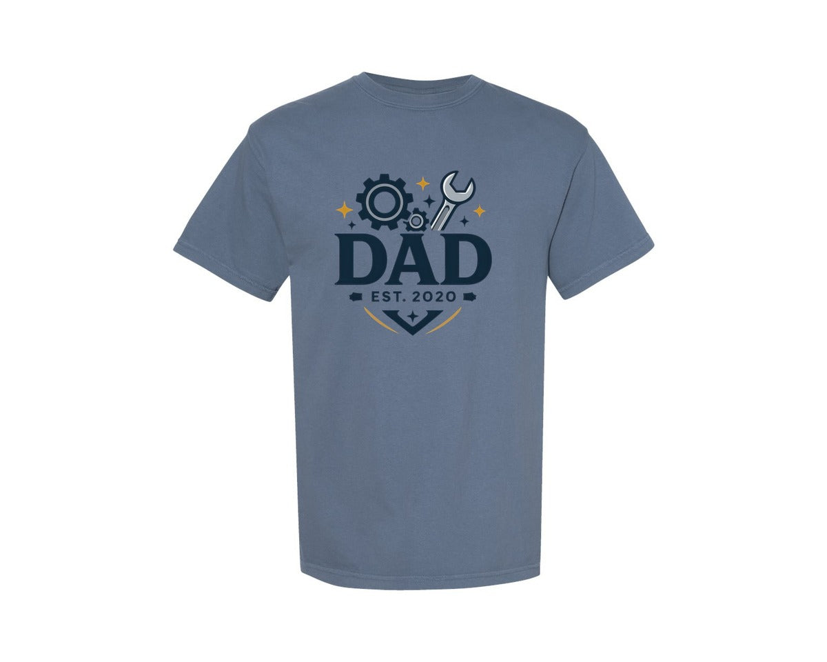brand:Comfort Colors|color:Blue Jean|Dad Established Fathers Day Tshirt Graphic T-Shirt