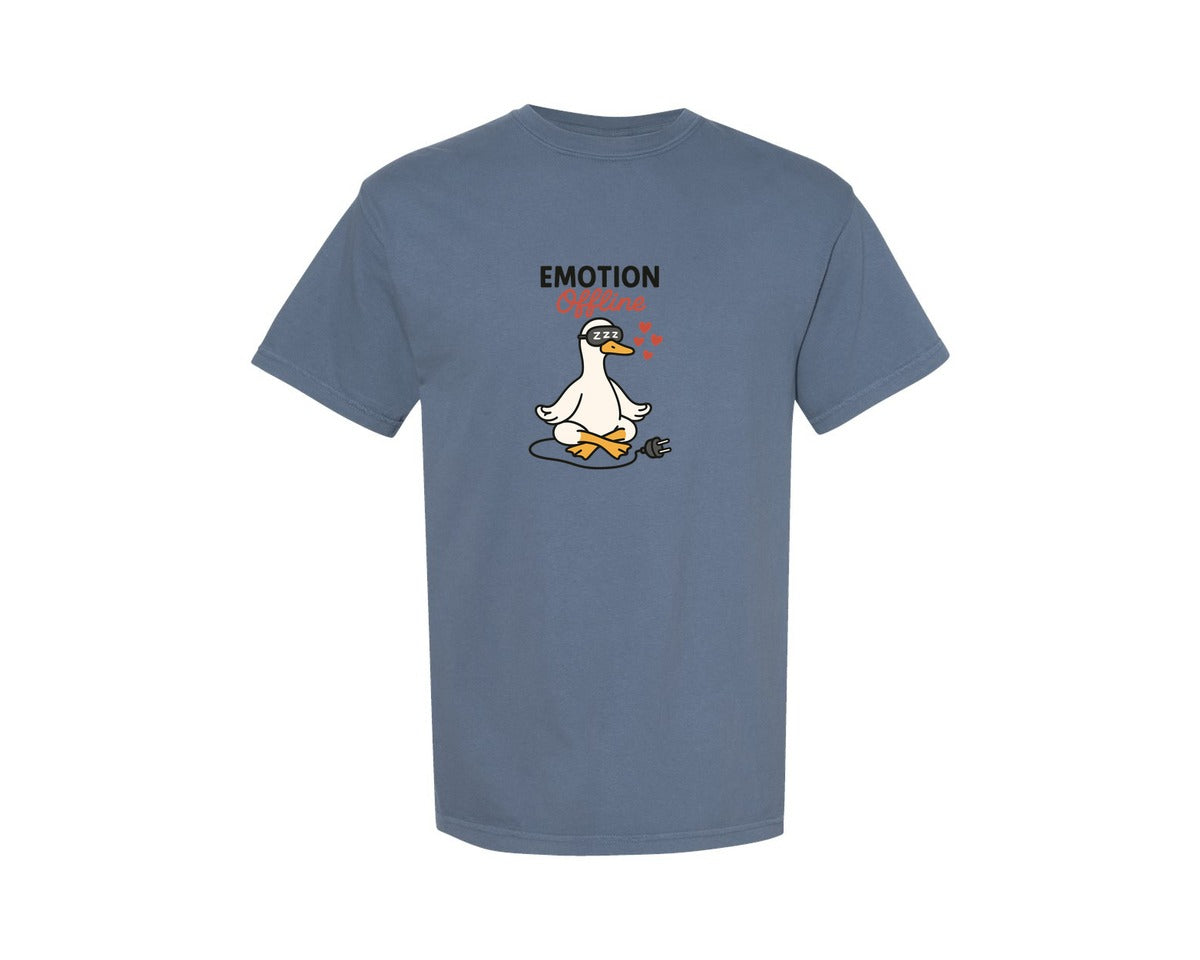 brand:Comfort Colors|color:Blue Jean|Funny Meditating Duck Valentine Graphic T-Shirt