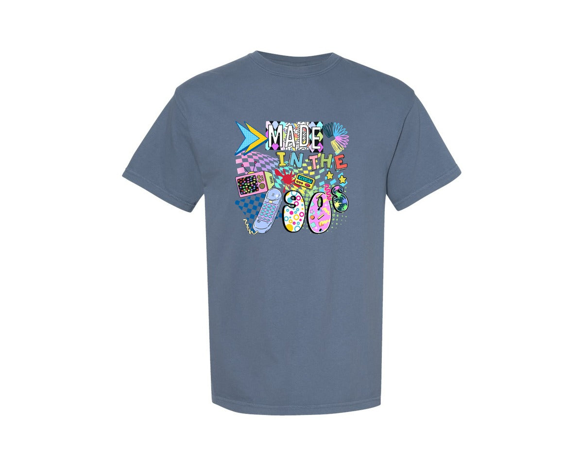 brand:Comfort Colors|color:Blue Jean|Made In The 90S Retro Music Vintage Graphic T-Shirt