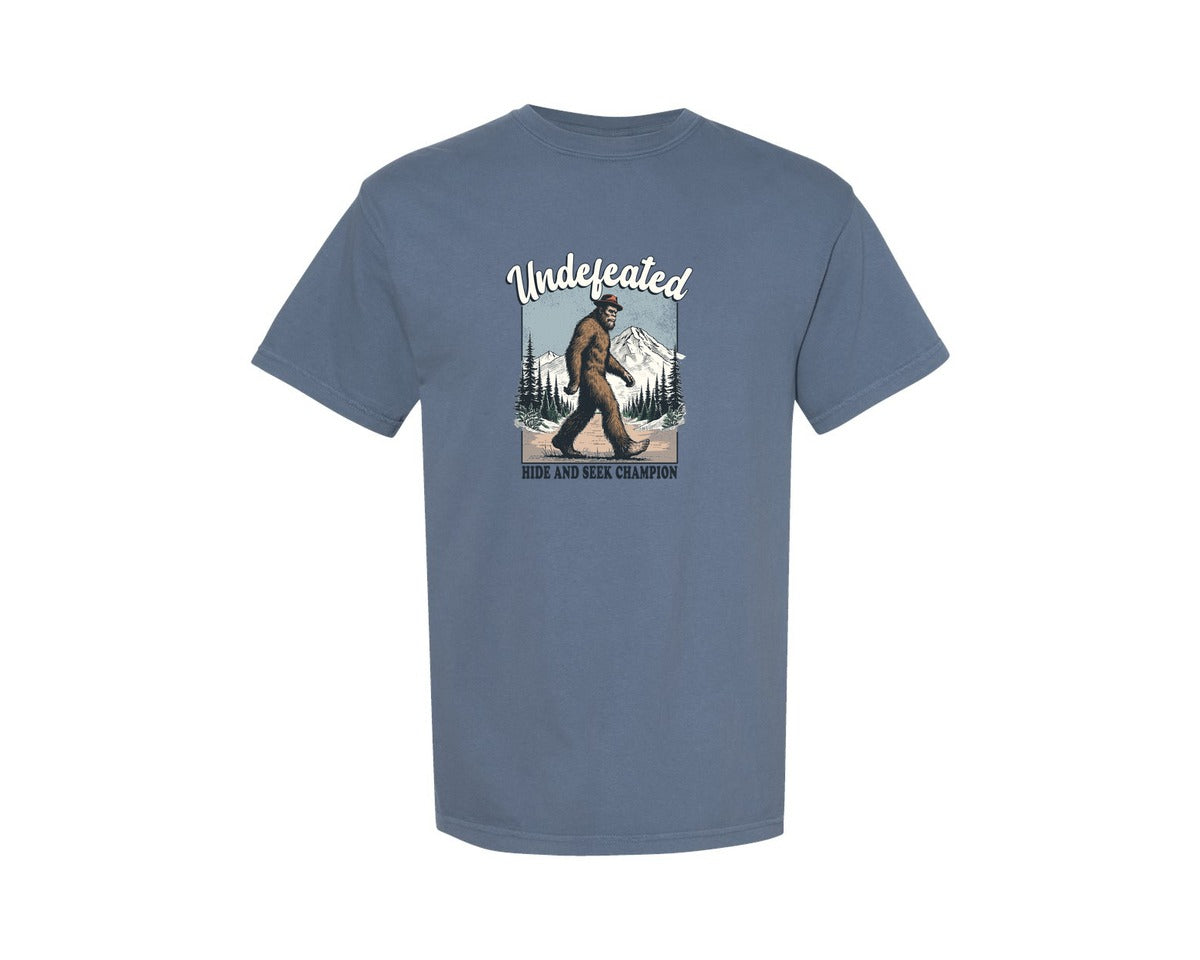 brand:Comfort Colors|color:Blue Jean|Bigfoot Hide And Seek Champion Shirt Graphic T-Shirt