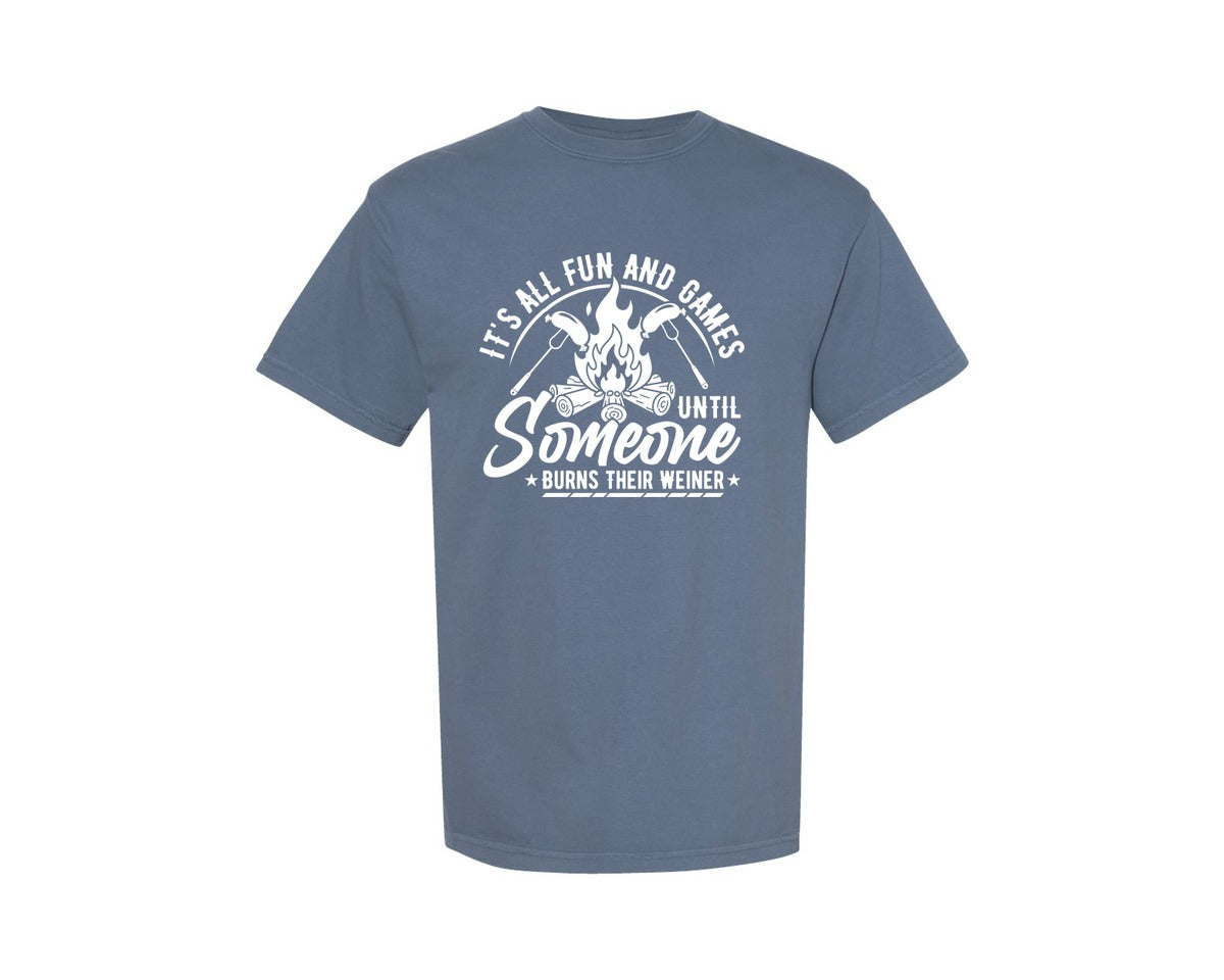 brand:Comfort Colors|color:Blue Jean|Funny Campfire Outdoor Graphic T-Shirt
