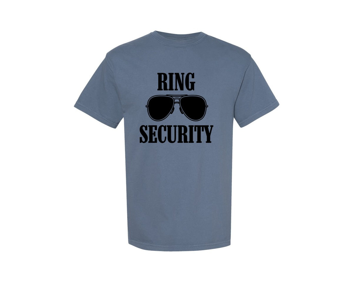 brand:Comfort Colors|color:Blue Jean|Ring Security Wedding Ring Bearer Graphic T-Shirt