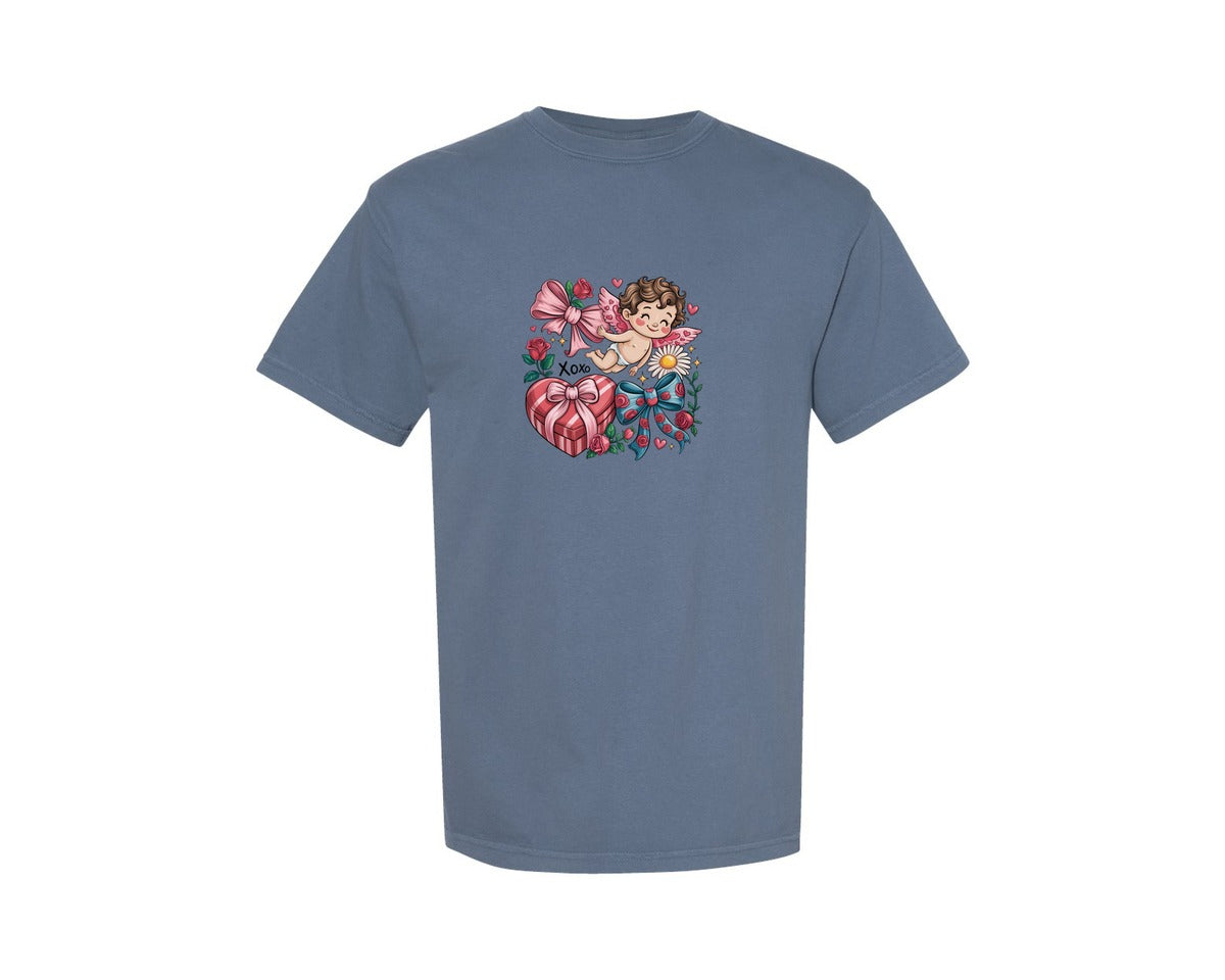 brand:Comfort Colors|color:Blue Jean|Retro Valentine Love 2 Graphic T-Shirt
