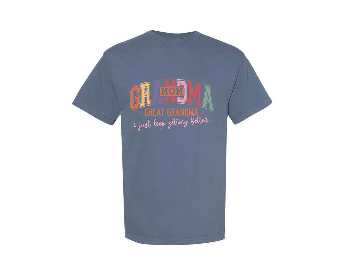 brand:Comfort Colors|color:Blue Jean|Mom Grandma Great Grandma I Just Keep Ge 3 Graphic T-Shirt
