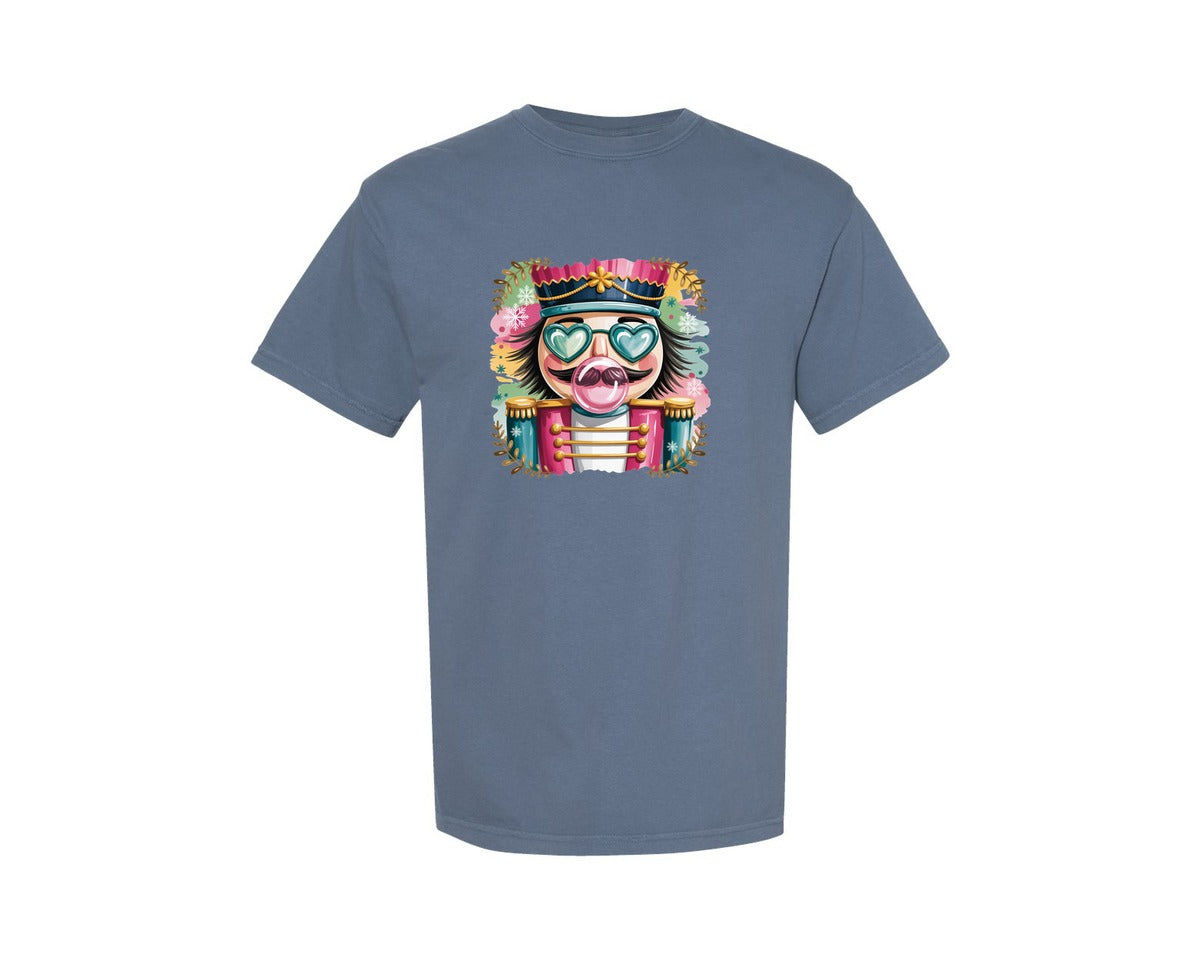 brand:Comfort Colors|color:Blue Jean|Preppy Watercolor Nutcracker 6 Graphic T-Shirt