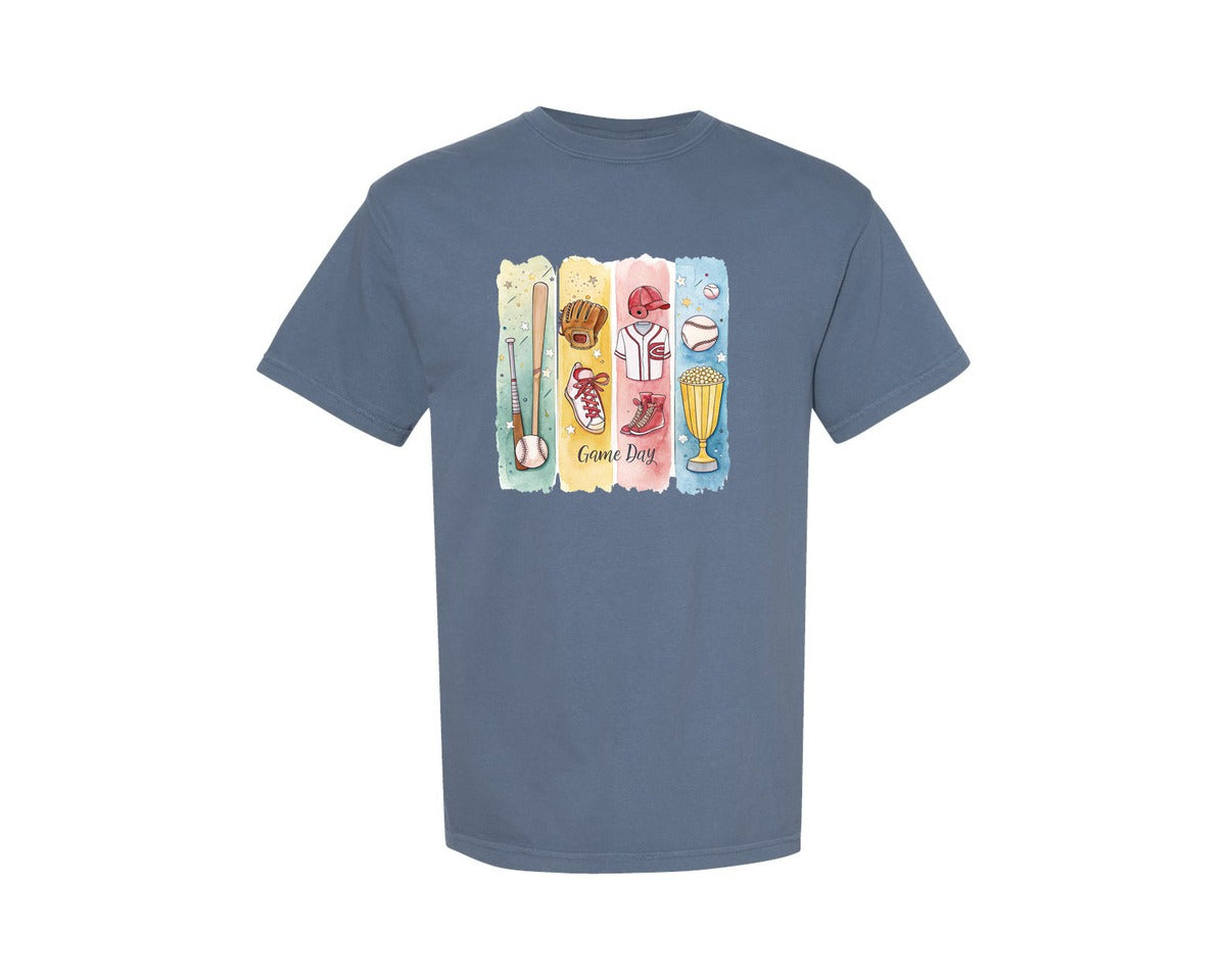 brand:Comfort Colors|color:Blue Jean|Baseball Game Day T Shirt Design 10 Graphic T-Shirt