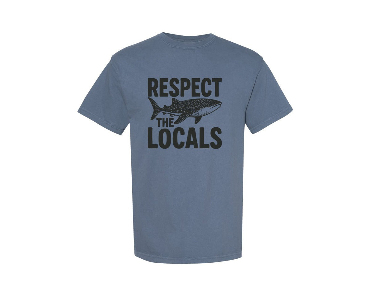 brand:Comfort Colors|color:Blue Jean|Respect The Locals Whale Shark Summer Graphic T-Shirt