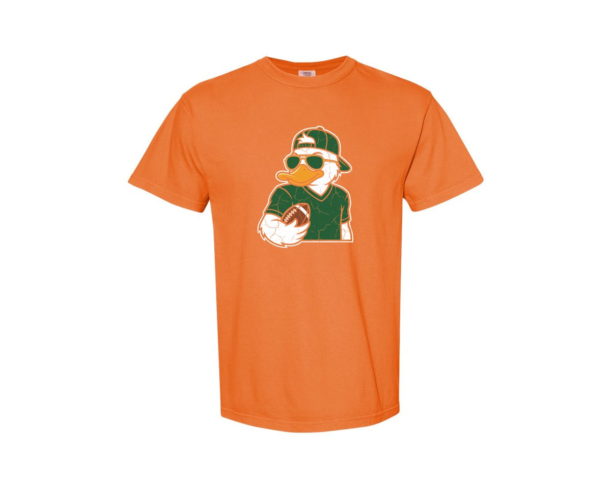 brand:Comfort Colors|color:Burnt Orange|Green Duck American Football Sunglasses Graphic T-Shirt