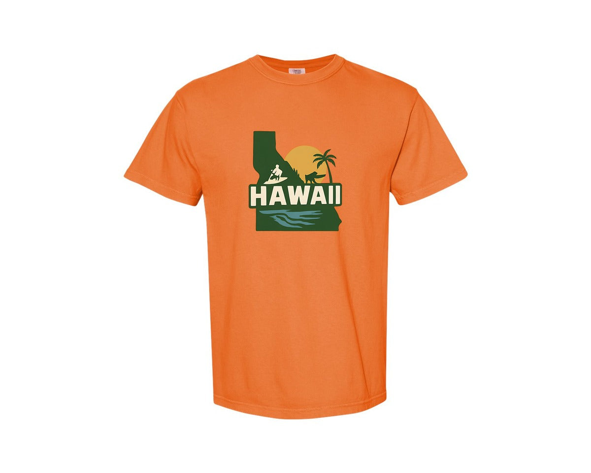 brand:Comfort Colors|color:Burnt Orange|Hawaii State Map 2 Graphic T-Shirt