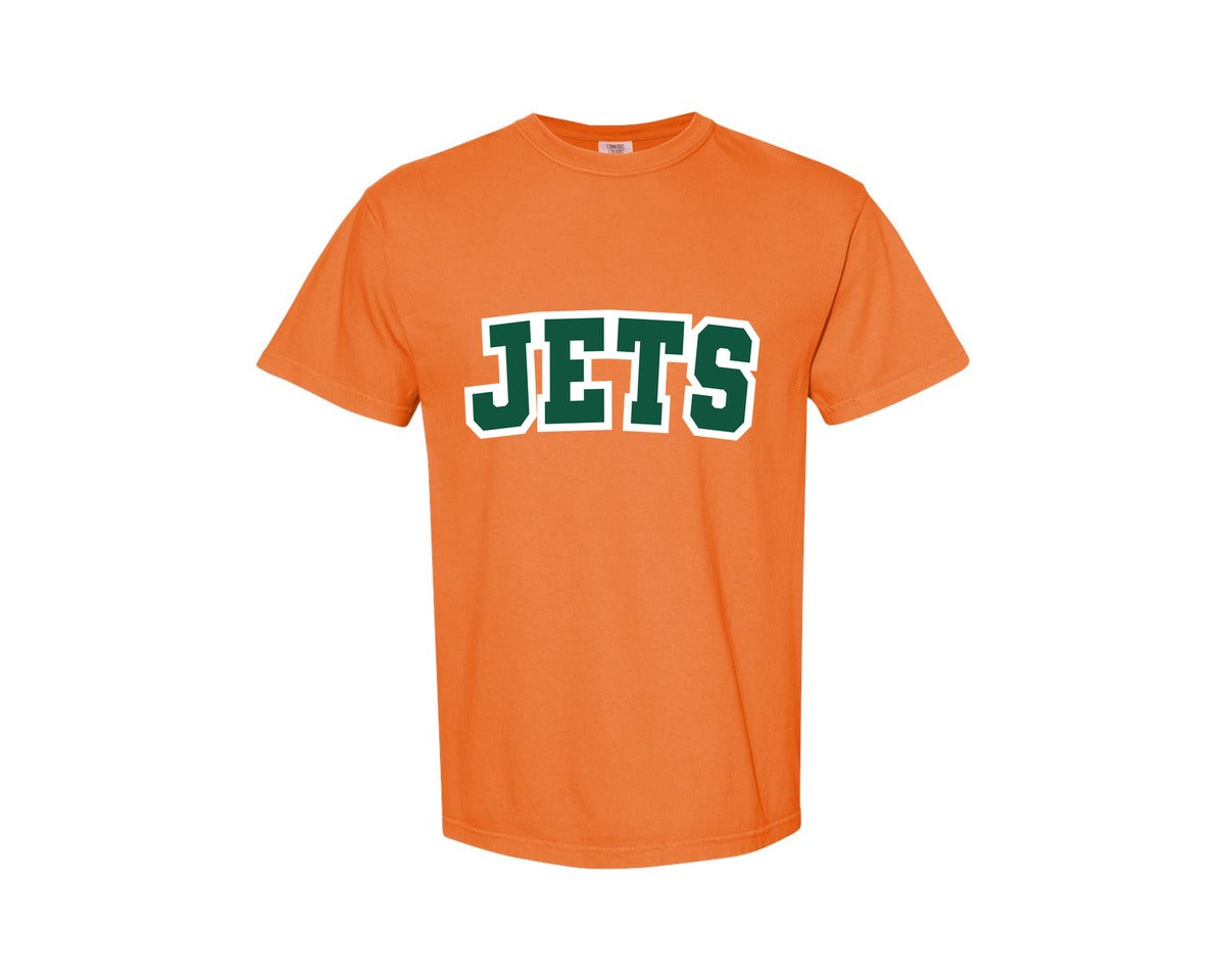 brand:Comfort Colors|color:Burnt Orange|Jets Varsity Graphic T-Shirt
