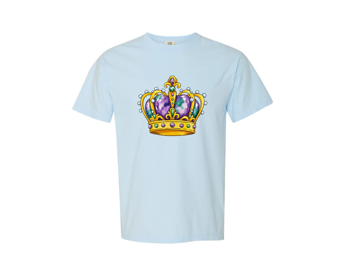 brand:Comfort Colors|color:Chambray|Mardi Gras Crown Mardi Gras Queen Graphic T-Shirt