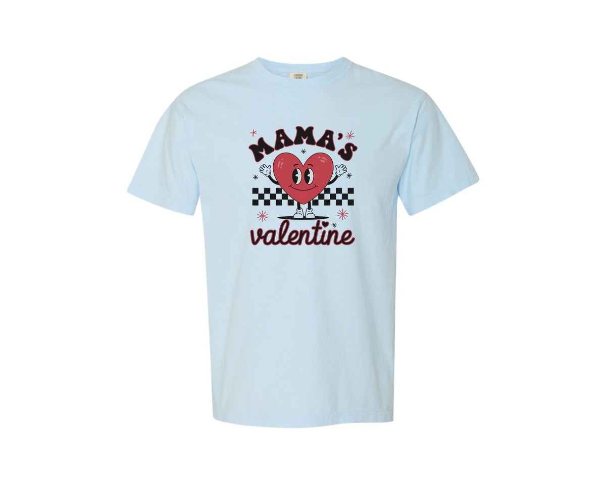 brand:Comfort Colors|color:Chambray|Mamas Valentine Cute Heart Graphic T-Shirt