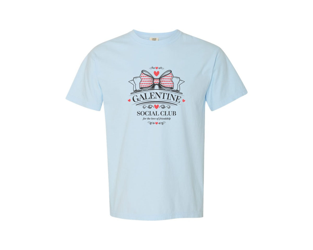 brand:Comfort Colors|color:Chambray|Galentine Social Club Friendship Art Graphic T-Shirt