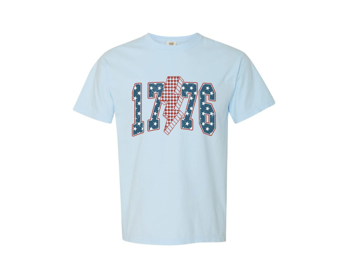 brand:Comfort Colors|color:Chambray|1776 4Th Of July Graphic T-Shirt