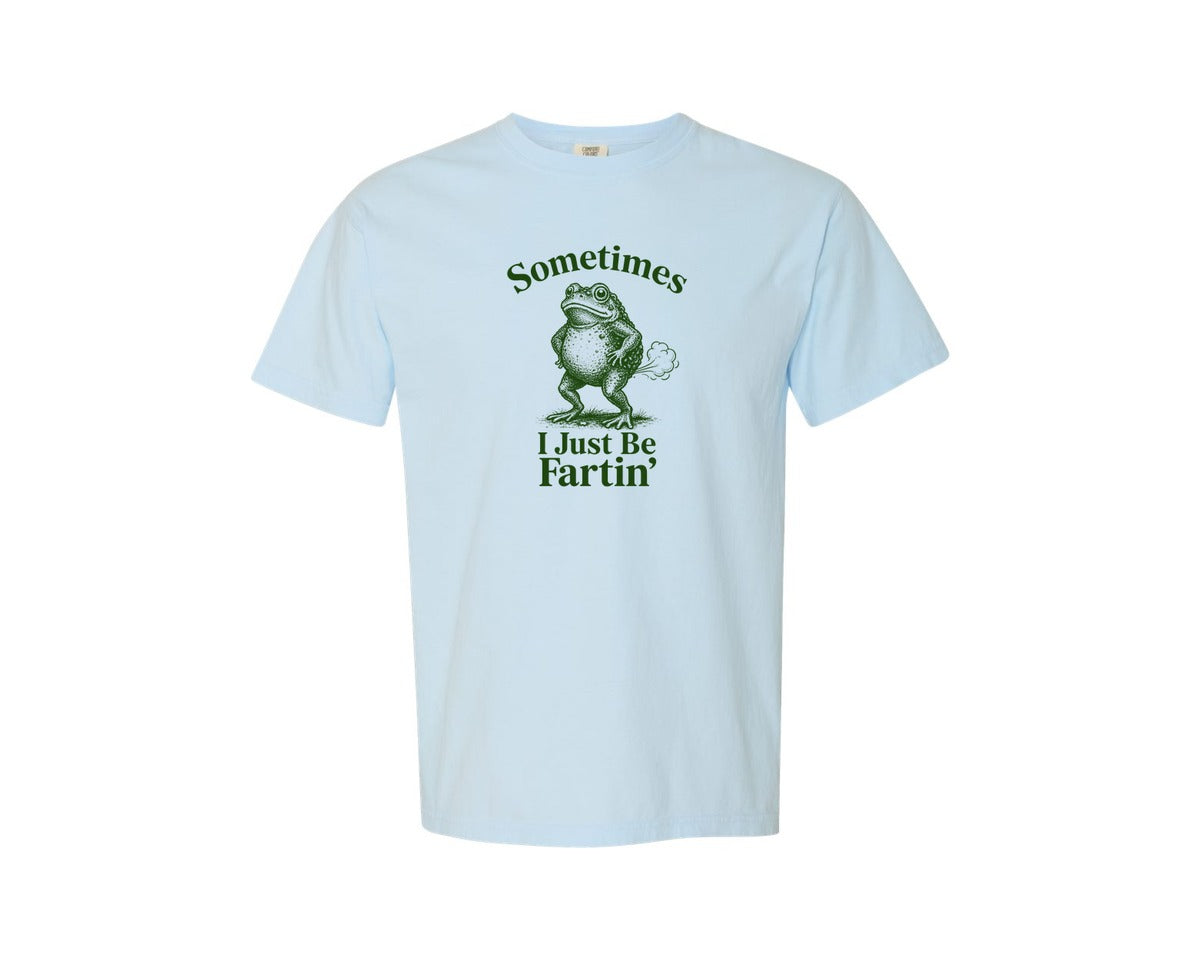 brand:Comfort Colors|color:Chambray|Sometimes I Just Be Fartin Frog Sarcasti 2 Graphic T-Shirt