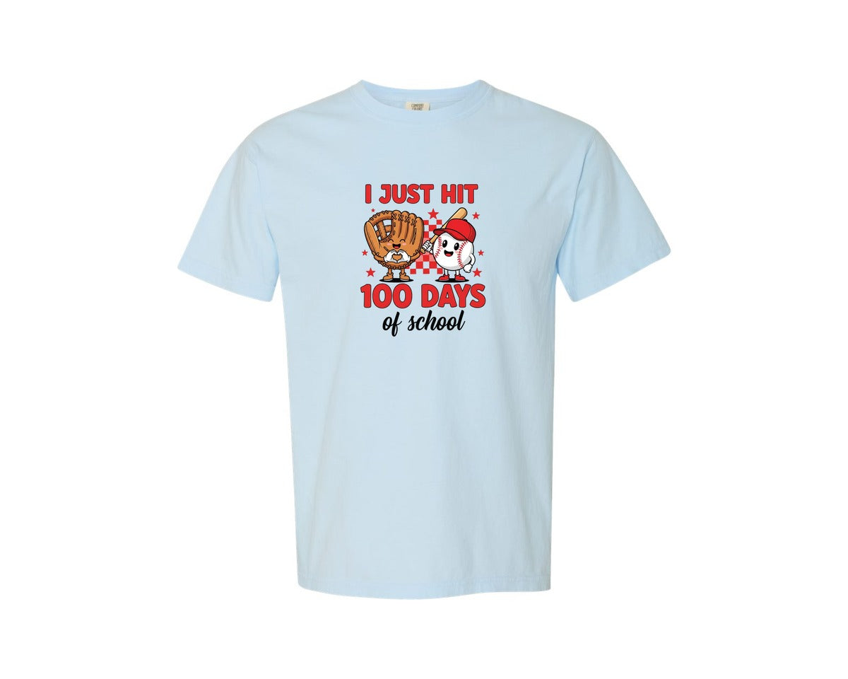 brand:Comfort Colors|color:Chambray|I Just Hit 100 Days Of School 9 Graphic T-Shirt