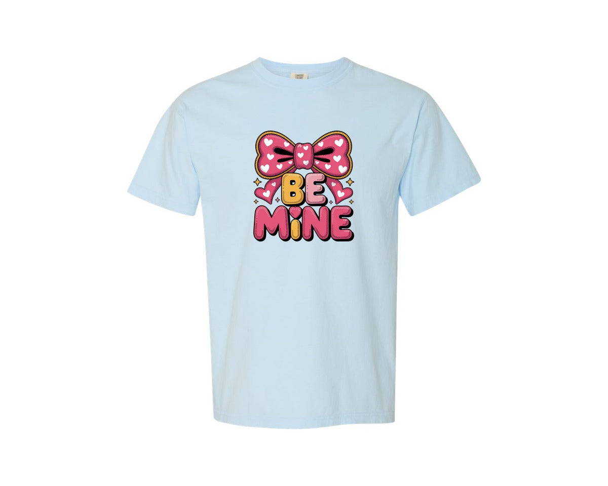brand:Comfort Colors|color:Chambray|Faux Yarn Be Mine Valentine 3 Graphic T-Shirt