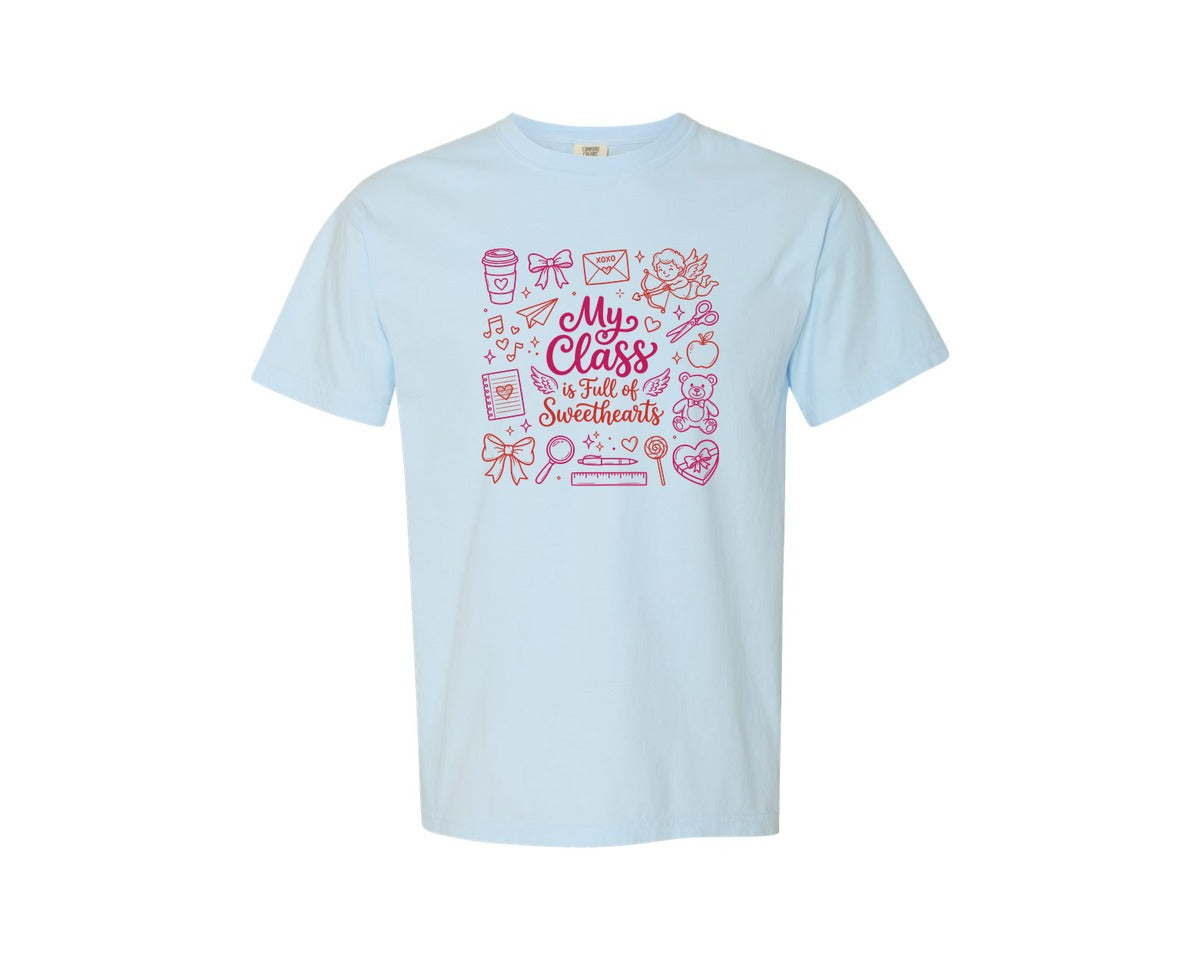 brand:Comfort Colors|color:Chambray|Coquette Teacher Valentine Classroom Graphic T-Shirt