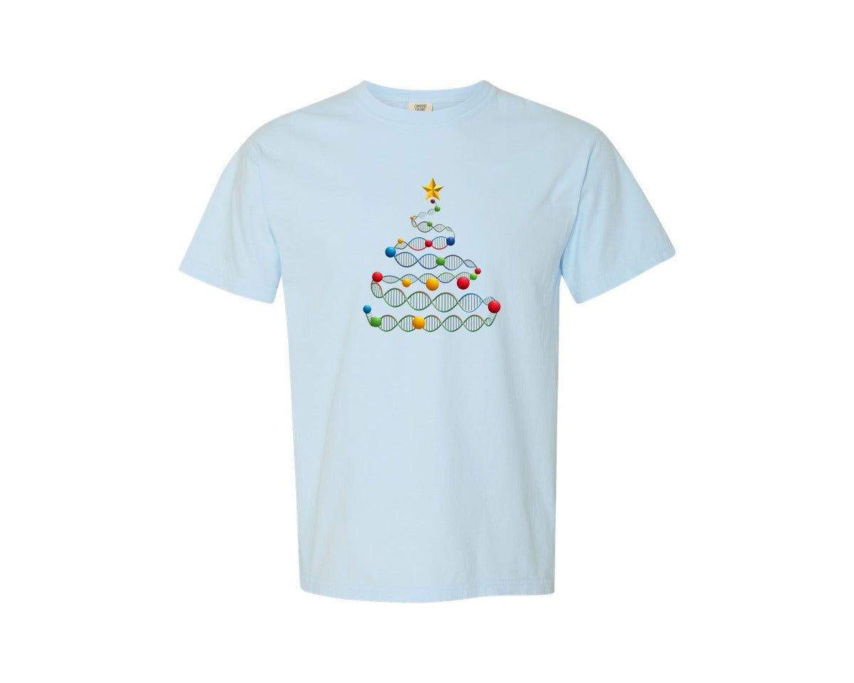 brand:Comfort Colors|color:Chambray|Dna Christmas Tree Graphic T-Shirt